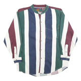 COLISEUM Boys Green & Burgundy & Blue & White Stripe Shirt XL Casual Cotton