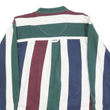 COLISEUM Boys Green & Burgundy & Blue & White Stripe Shirt XL Casual Cotton