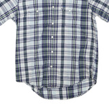 TOMMY HILFIGER Mens Blue Green Plaid Short Sleeve Shirt M Cotton Blend Casual