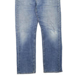 LEVI'S 513 Mens Jeans Blue Regular Straight Denim Medium W33 L30 Distressed Zip