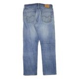 LEVI'S 513 Mens Jeans Blue Regular Straight Denim Medium W33 L30 Distressed Zip