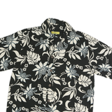 ELLIE BEE Womens Black & White Floral Cotton Shirt S Hawaiian Style Casual Top