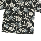 ELLIE BEE Womens Black & White Floral Cotton Shirt S Hawaiian Style Casual Top