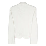 JOSEPH Womens White Classic Jacket S Polyester Blend Plain Button Closure