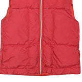 FY DA Womens Red Nylon Puffer Jacket M Zip Sleeveless Classic Winter Outerwear