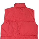 FY DA Womens Red Nylon Puffer Jacket M Zip Sleeveless Classic Winter Outerwear