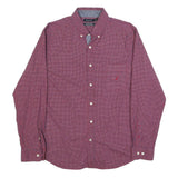 NAUTICA Mens Red & Blue Checked Shirt L Button Down Casual Cotton Blend