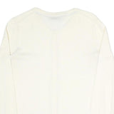 TOMMY HILFIGER Womens Cream Button Up Plain Crew Neck Basic Knit L Cotton Blend