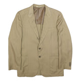 VALENTINO Mens Beige Classic Jacket M Woven Button Closure Plain Smart Casual