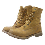 TIMBERLAND Womens Lace-Up Boots Leather Yellow UK 6 Waterproof Casual