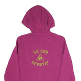 Womens Pink Zip Up Hoodie M Le Coq Logo Cotton Blend Casual Sweatshirt