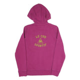 Womens Pink Zip Up Hoodie M Le Coq Logo Cotton Blend Casual Sweatshirt