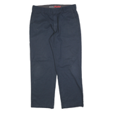 DICKIES Mens Cotton Blend Navy Regular Fit Straight Leg Trousers W36 L32