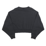 NIKE Womens Black Cotton Blend Crew Neck XS Cropped Sweatshirt Casual