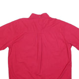 WRANGLER Mens Red Cotton Blend Short Sleeve Shirt XL Button Down Pocket Casual