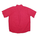 WRANGLER Mens Red Cotton Blend Short Sleeve Shirt XL Button Down Pocket Casual