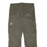 CARHARTT Mens Cotton Blend Green Regular Cargo Straight Trousers W35 L31
