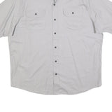 WRANGLER Mens Grey Casual Cotton Blend Shirt XL Button Short Sleeve Two Pockets