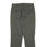 DICKIES Mens Slim Olive Green Cotton Blend Slim Trousers W30 L31 Workwear Casual