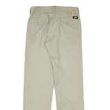 DICKIES Mens Beige Slim Straight Cotton Blend Trousers W30 L32 Workwear Zip