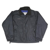 COLUMBIA Mens Black Polyester Blend Zip Jacket M Outdoor Weatherproof Casual
