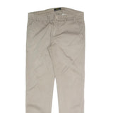 HAMMONT AND BLAINE Mens Slim Beige Cotton Blend Trousers W34 L31 Zip Closure