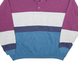 PENGUIN SPORT Womens Purple & Grey & Blue Collar 2XL Cotton Blend Sweatshirt