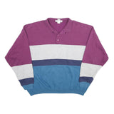 PENGUIN SPORT Womens Purple & Grey & Blue Collar 2XL Cotton Blend Sweatshirt