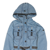 WELLEMSTEYN Womens Blue Outdoor Jacket S Polyester Blend Woven Plain Tailored