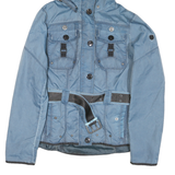 WELLEMSTEYN Womens Blue Outdoor Jacket S Polyester Blend Woven Plain Tailored