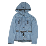 WELLEMSTEYN Womens Blue Outdoor Jacket S Polyester Blend Woven Plain Tailored