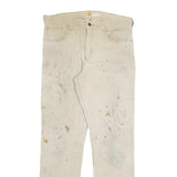 CARHARTT Mens Relaxed Fit Beige Workwear Twill Trousers W34 L34 Durable Zip