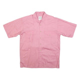 STANFORD Mens Pink Cotton Shirt L Button Pocket Short Sleeve Casual