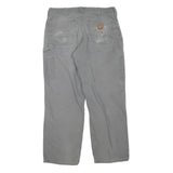 CARHARTT Mens Cotton Blend Grey Regular Straight Trousers W34 L29 Workwear