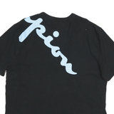 CHAMPION Mens Black & Light Blue Graphic T-Shirt XL Short Sleeve Crew Neck