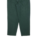 SEPARA Womens Cotton Blend Green Relaxed Tapered Trousers W26 L26 Belted