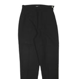 HEXACONE Womens Wool Blend Black Slim Tapered Trousers W24 L28 Stylish Formal
