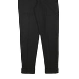 HEXACONE Womens Wool Blend Black Slim Tapered Trousers W24 L28 Stylish Formal