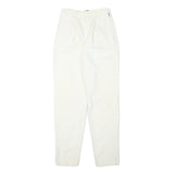 ETC Womens Cotton Blend White Slim Tapered Trousers W22 L28 Stylish Comfortable