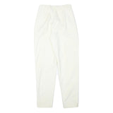 ETC Womens Cotton Blend White Slim Tapered Trousers W22 L28 Stylish Comfortable