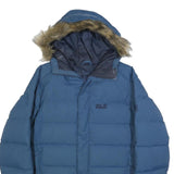 JACK WOLFSKIN Mens Blue Jacket S Polyamide Puffer Warm Hooded Winter Outdoor