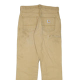 CARHARTT Mens Cotton Blend Beige Relaxed Straight Trousers W30 L30 Workwear