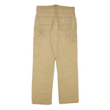 CARHARTT Mens Cotton Blend Beige Relaxed Straight Trousers W30 L30 Workwear