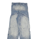 Mens Relaxed Blue Denim Rinse Jeans W28 L32 Large Pockets Casual Zip Closure