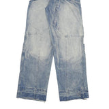 Mens Relaxed Blue Denim Rinse Jeans W28 L32 Large Pockets Casual Zip Closure