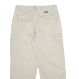 WRANGLER Mens Beige Regular Fit Cargo Trousers W34 L30 Cotton Zip Closure
