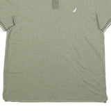 NAUTICA Mens Green Short Sleeve Plain Polo Shirt L Cotton Blend Casual