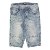 FORPLAY Mens Shorts Blue Denim Casual M W34 Button Fly Cotton Pockets