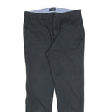 NAUTICA Mens Regular Fit Black Cotton Blend Trousers W34 L30 Classic Zip