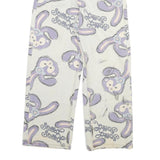 Womens Relaxed White Denim Printed Jeans Cotton Blend W26 L25 Bunny Pattern